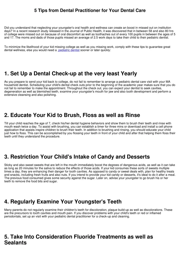 5 tips from dental practitioner for your dental