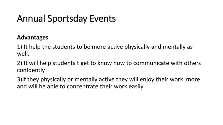 annual sportsday events