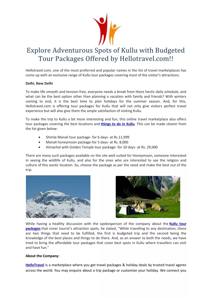 explore adventurous spots of kullu with budgeted