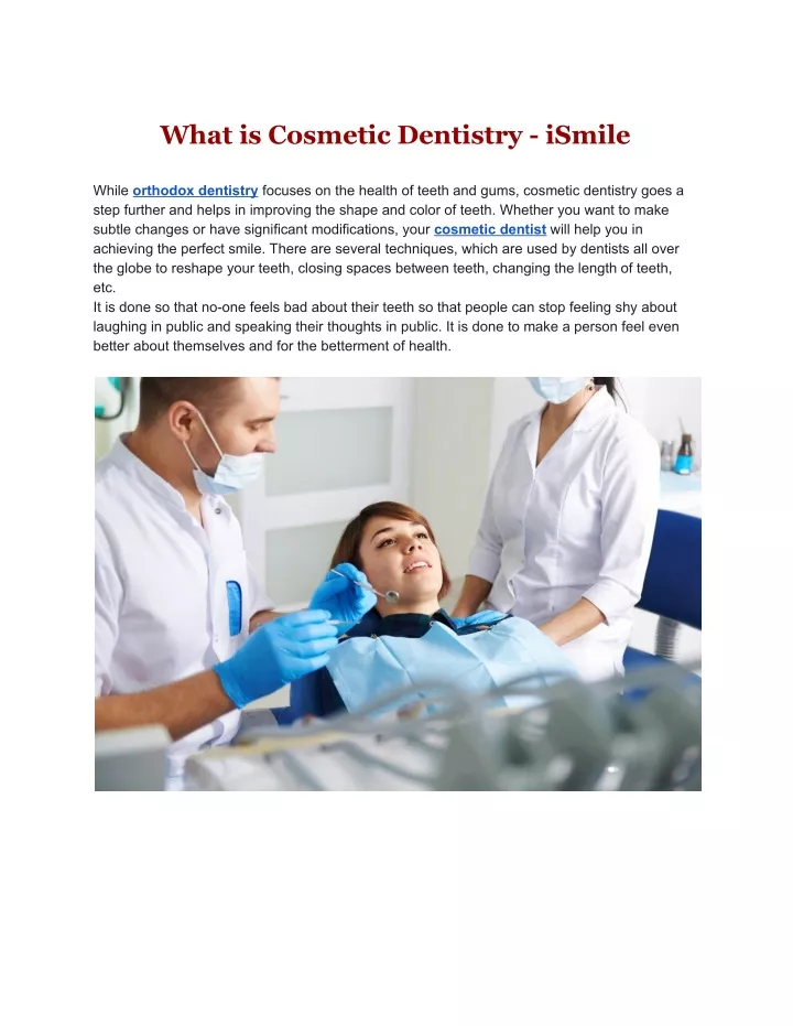 what is cosmetic dentistry ismile