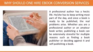 Why Should One Hire eBook Conversion Services