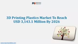 3D Printing Plastics Market Emerging Trends, Business Opportunities, Segmentation, Production Values, Supply-Demand, Bra