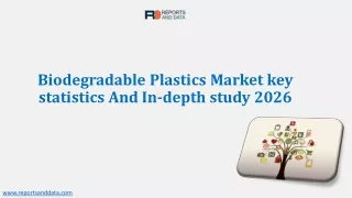 Biodegradable Plastics Market 2019-2026 | Global Industry Outlook & Overview