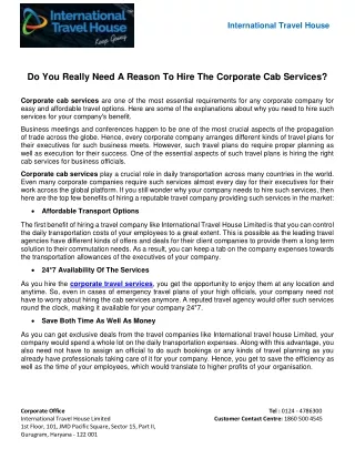 Do You Really Need A Reason To Hire The Corporate Cab Services?