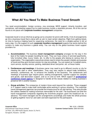 What All You Need To Make Business Travel Smooth