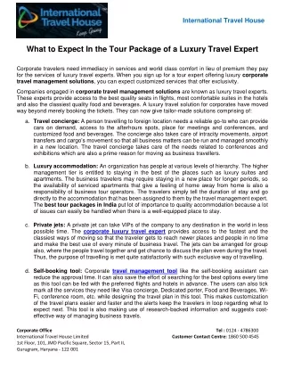What to Expect In the Tour Package of a Luxury Travel Expert