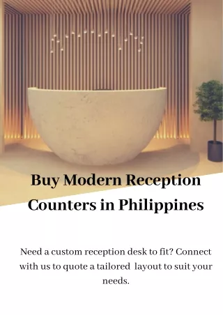 Get the Best Reception Counter in Philippines