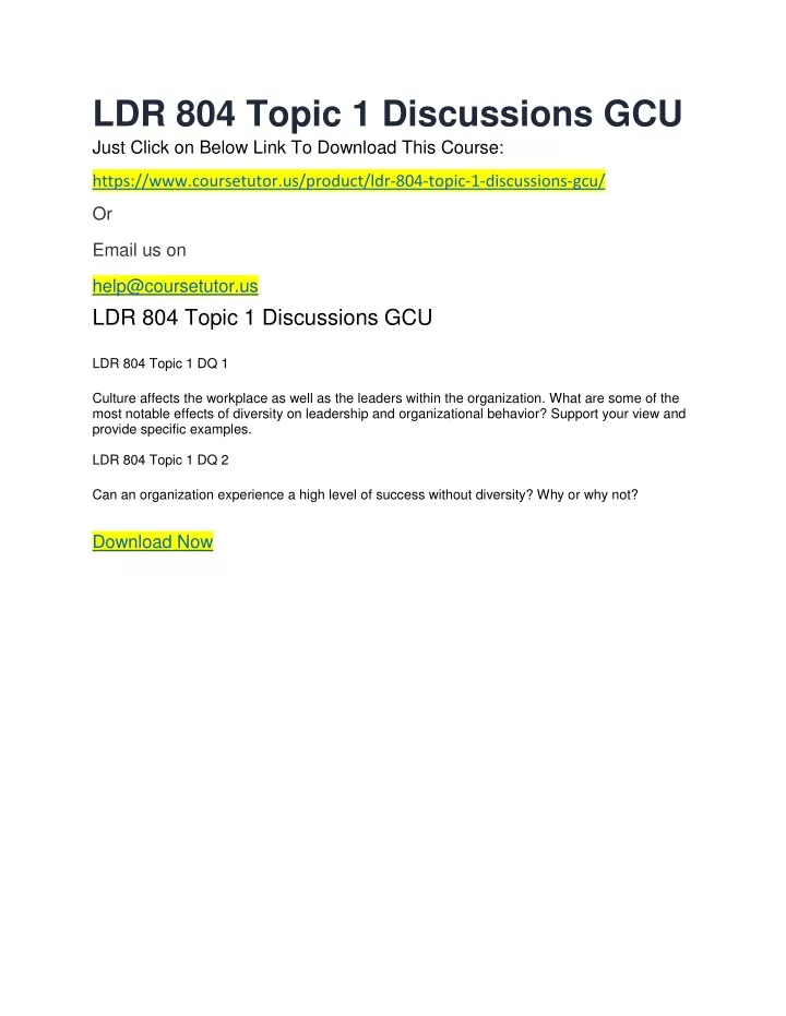 ldr 804 topic 1 discussions gcu just click