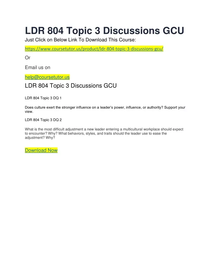 ldr 804 topic 3 discussions gcu just click