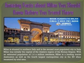 Amazing Facts about Milan You Should Know Before You Travel There