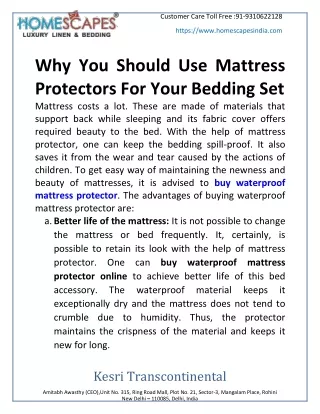 Why You Should Use Mattress Protectors For Your Bedding Set
