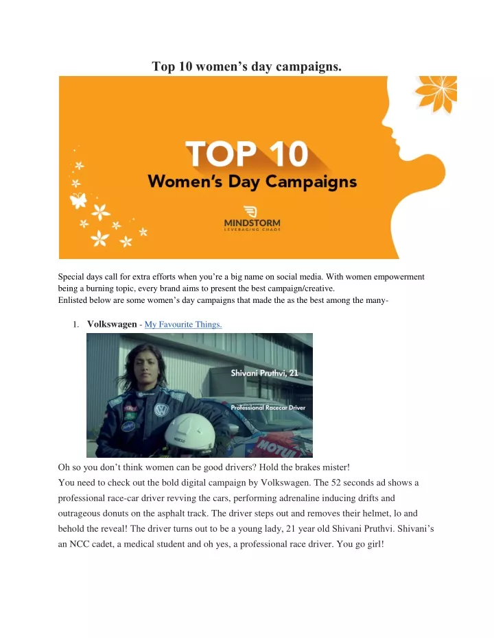 top 10 women s day campaigns