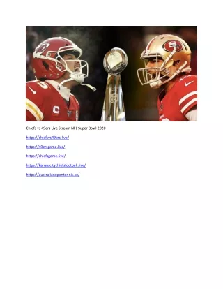 Chiefs vs 49ers Live Stream NFL Super Bowl 2020