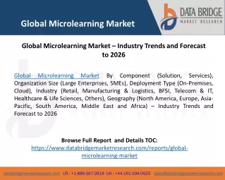 Global Microlearning Market – Industry Trends and Forecast to 2026