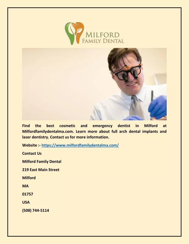 find milfordfamilydentalma com learn more about