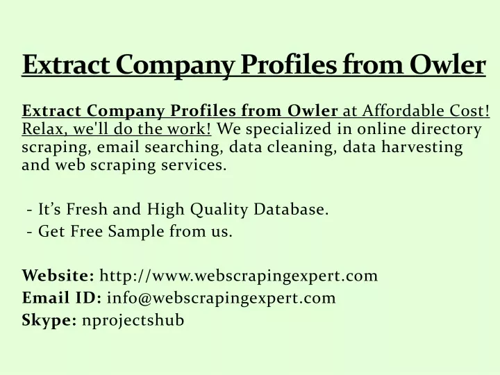 extract company profiles from owler
