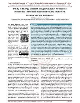 Study of Energy Efficient Images with Just Noticeable Difference Threshold Based on Feature Transform