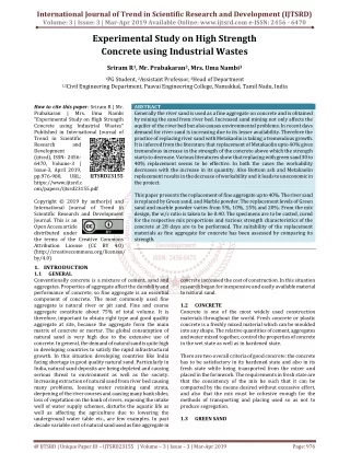 Experimental Study on High Strength Concrete using Industrial Wastes