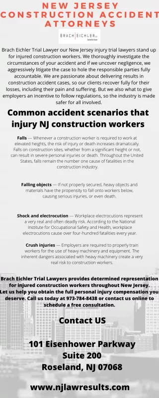 New Jersey Construction Accident Attorneys