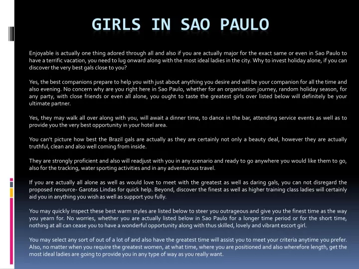 girls in sao paulo
