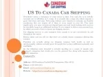 US To Canada Car Shipping - slide 1