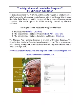 (PDF) The Migraine And Headache Program PDF Download: Christian Goodman Migraine