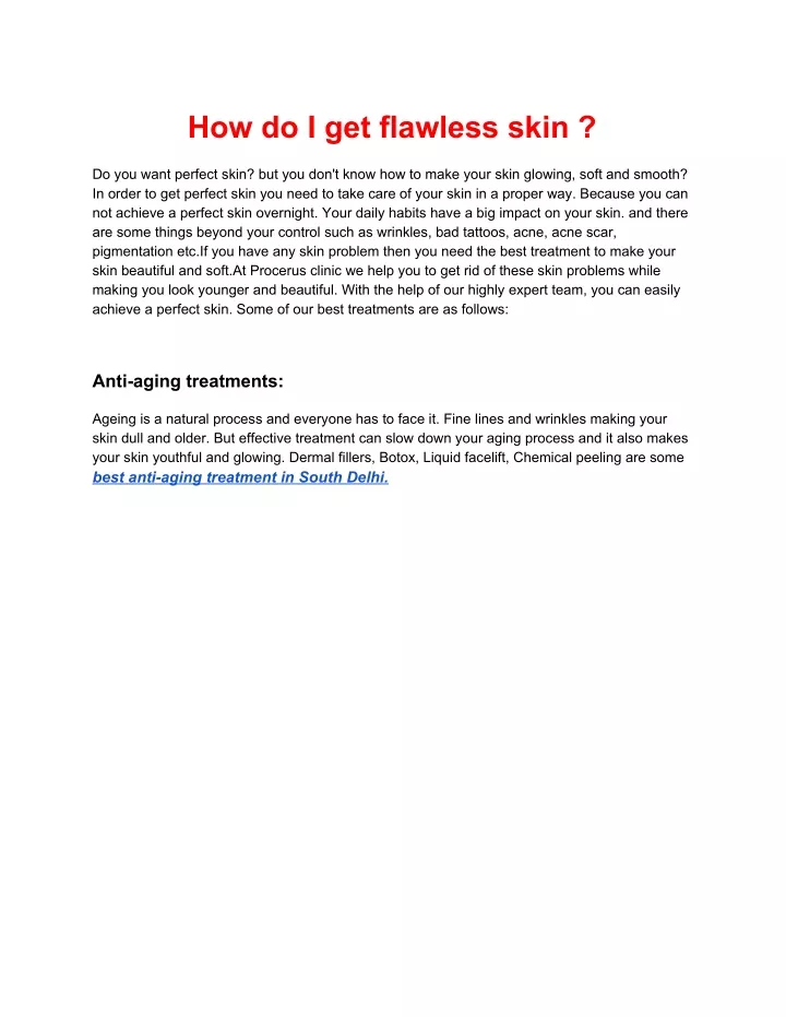 how do i get flawless skin