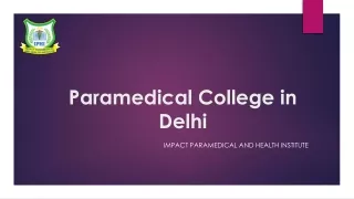 Paramedical College in Delhi || IPHI