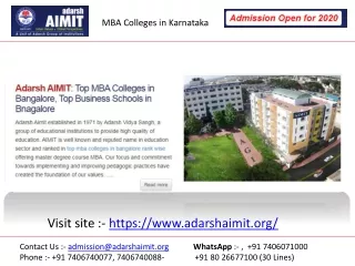 MBA colleges in karnataka
