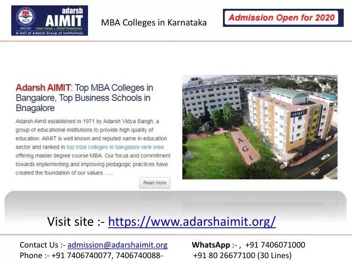 mba colleges in karnataka