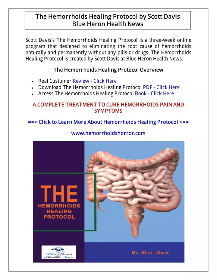 the hemorrhoids healing protocol by scott davis