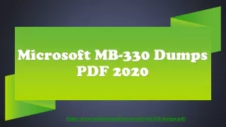 Pass the Microsoft MB-330 Dumps with Authentic Guidelien