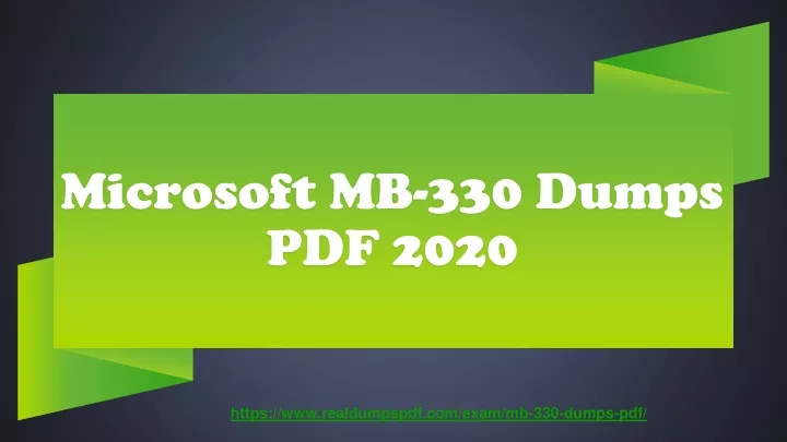 microsoft mb 330 dumps pdf 2020