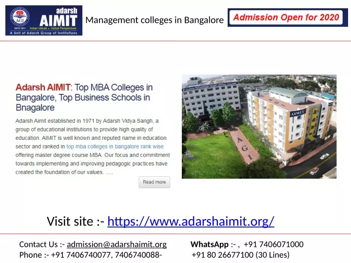 management colleges in bangalore