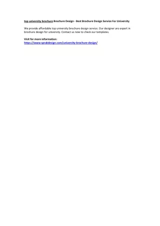 top university brochure brochure design best