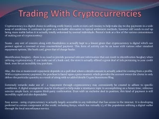 Trading With Cryptocurrencies