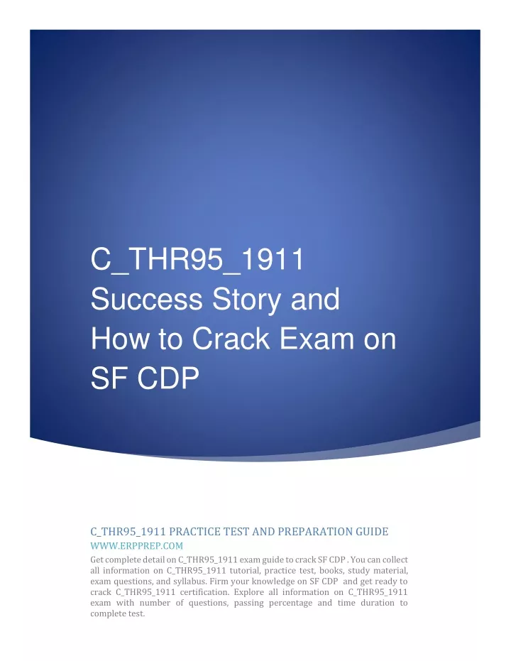 c thr95 1911 success story and how to crack exam