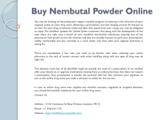 Buy Nembutal Powder Online