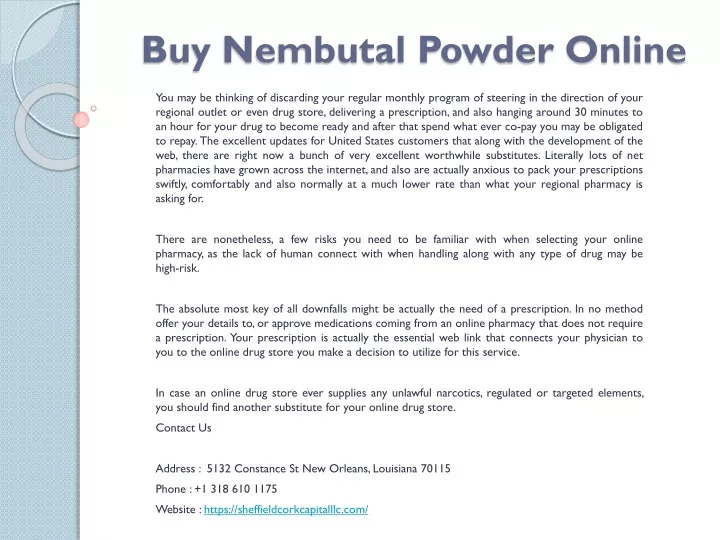 buy nembutal powder online