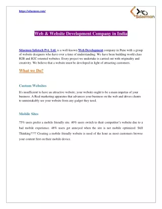 Web & Website Development Company in India | Sdaemon