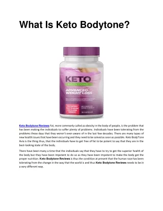Keto Body Tone  Reviews