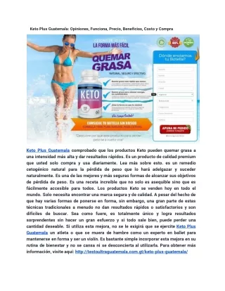 Keto Plus Guatemala: Opiniones, Funciona, Precio, Beneficios, Costo y Compra