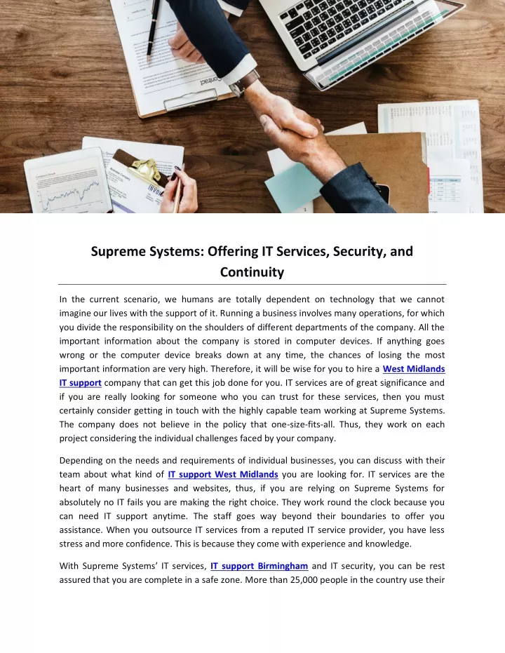 supreme systems offering it services security