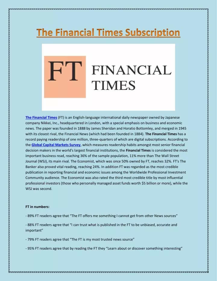 the financial times ft is an english language
