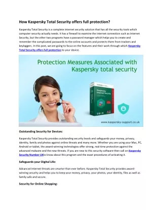 Protection Measures Associated with Kaspersky total security