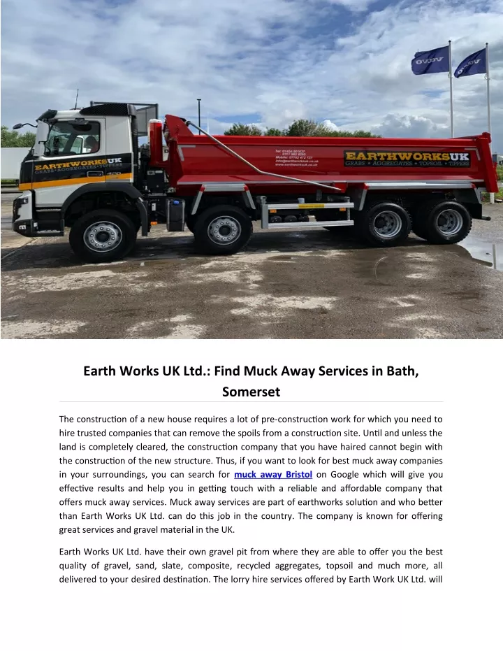 earth works uk ltd find muck away services