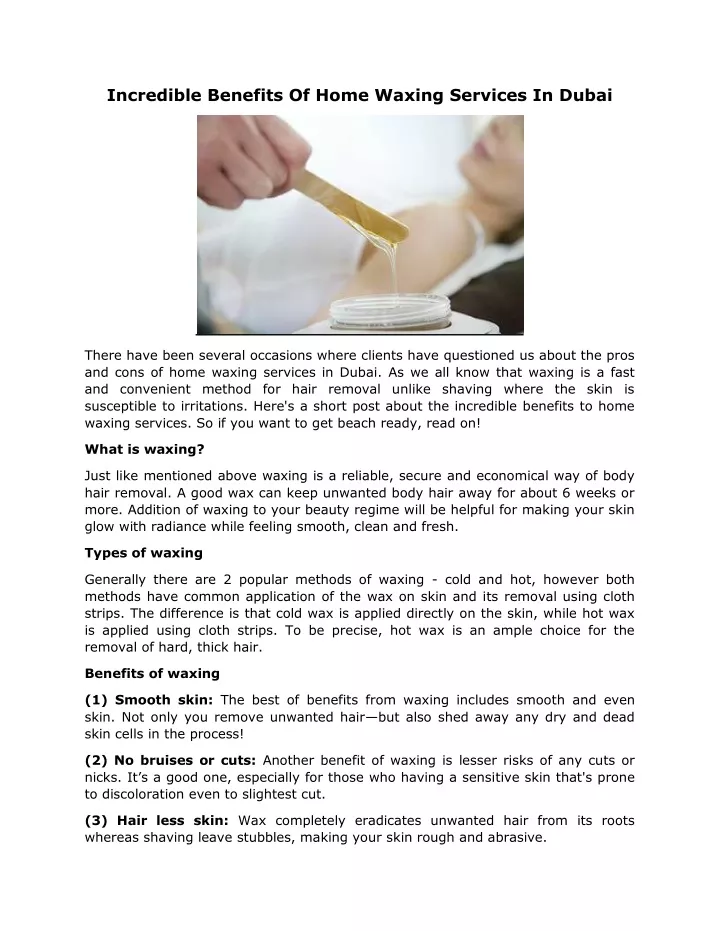 incredible benefits of home waxing services