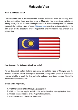 Malaysia Visa