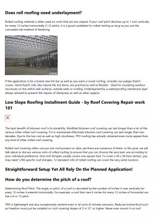 Reduced Slope Roof Covering Installment Overview