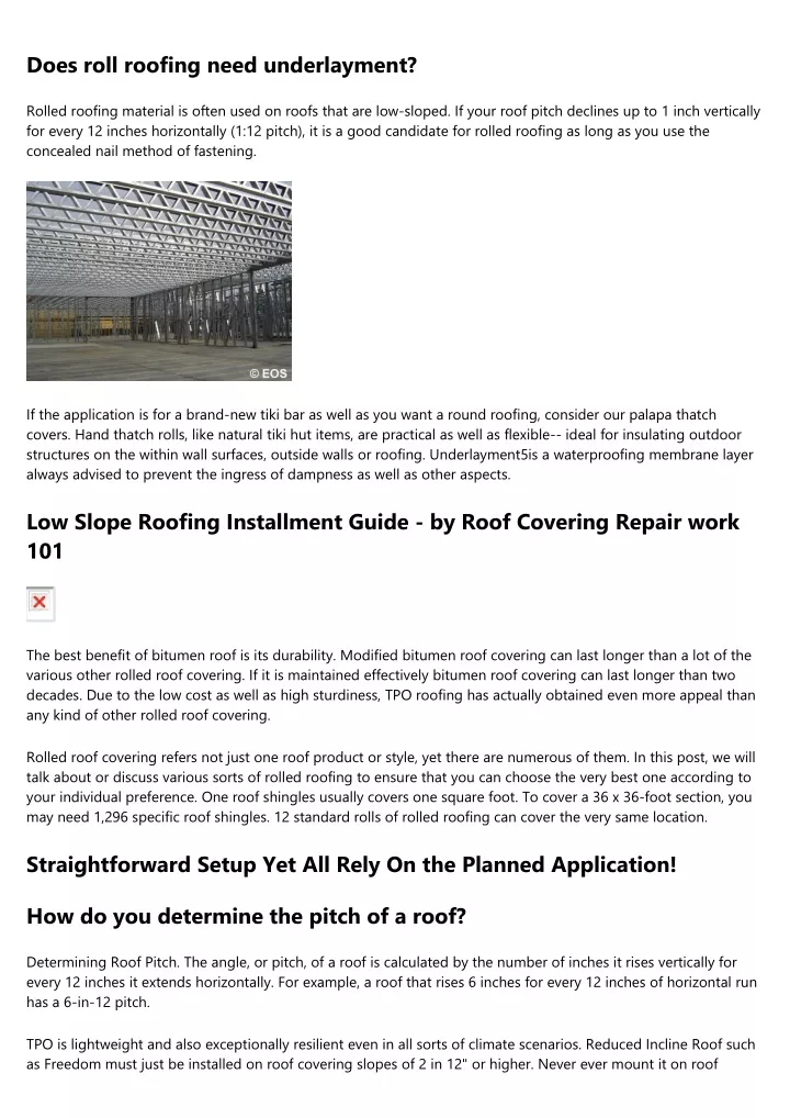 does roll roofing need underlayment